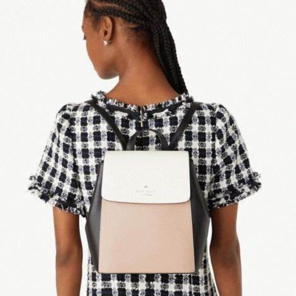 kate spade Handbags - Kate Spade♠️NWOT Toasted Hazelnut Colorblock Flap Madison Backpack $379